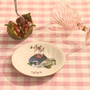 Plato collage 2 El Viajero de la Ciudad Rosa